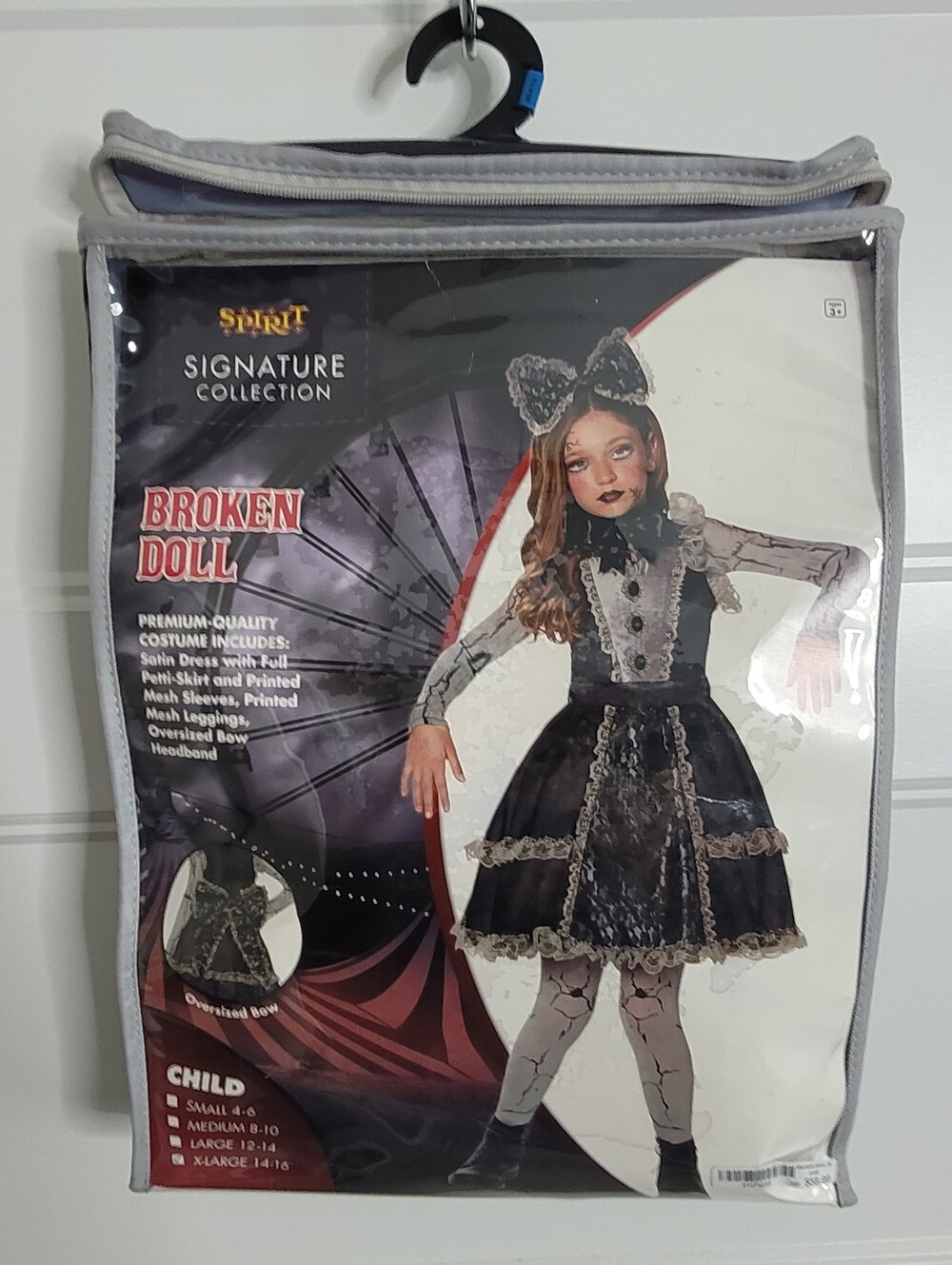 Spirit Halloween Kids Broken Doll Costume from The Signature Collection Size XL